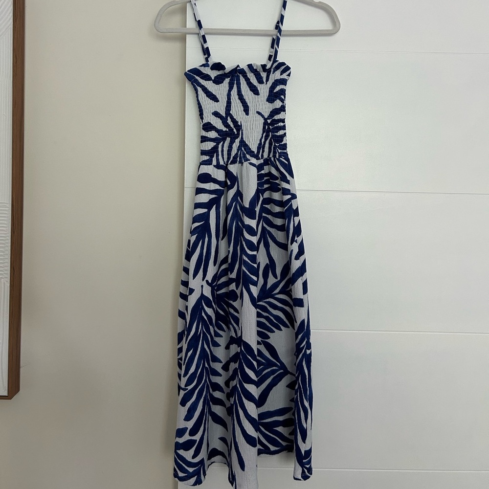 Blue and White Strappy Dress
